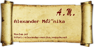 Alexander Mónika névjegykártya