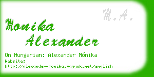 monika alexander business card