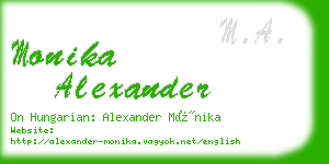monika alexander business card